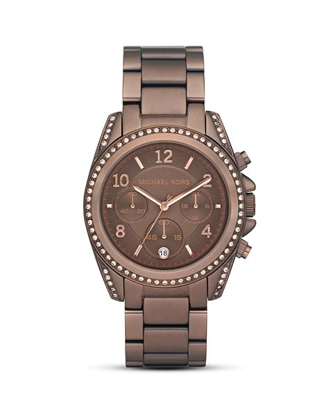 michael kors watch brown gold|chocolate brown Michael Kors Watch.